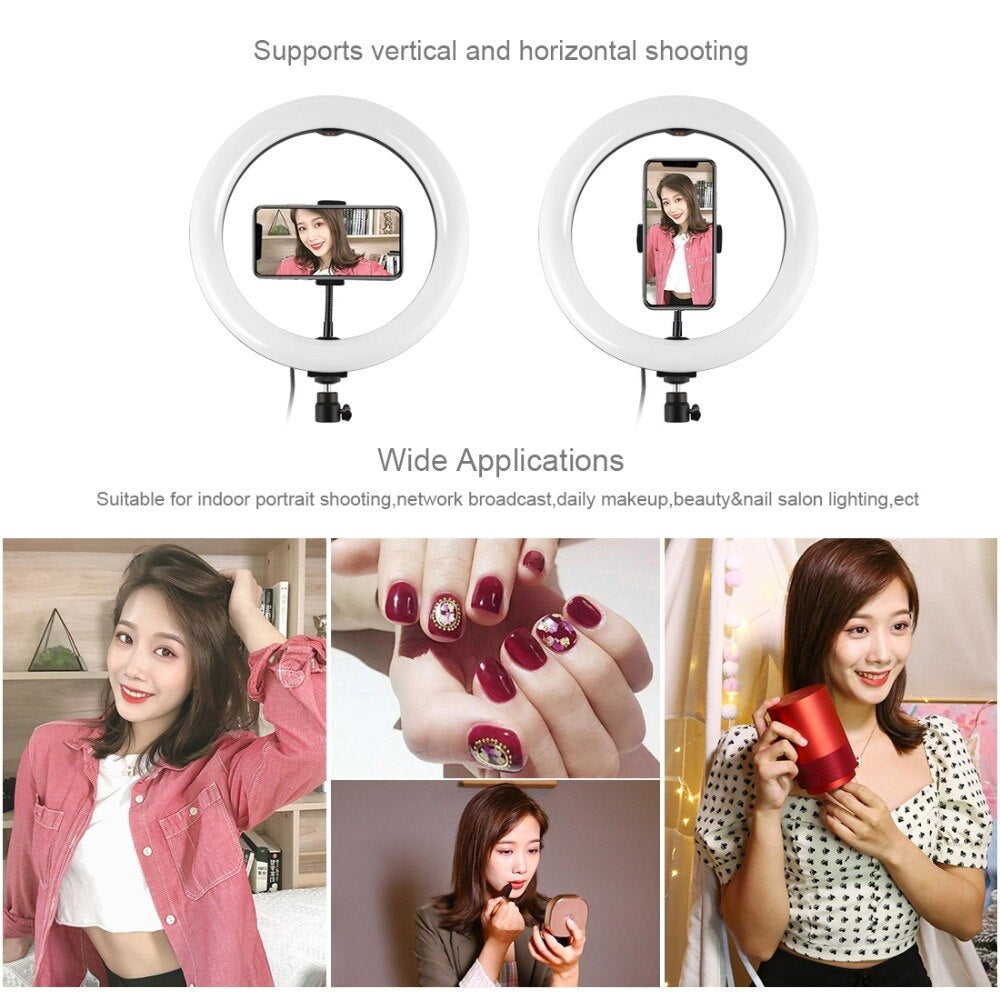 26cm Selfie Ring Light With 1.1m Tripod Stand