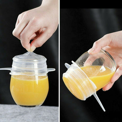 6PCS Stretch Reusable Silicone Bowl Wraps