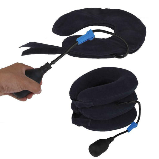 Air Inflatable Pump Neck Pillow-Blue
