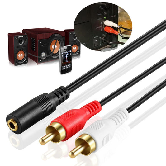 3.5mm Audio Female To 2 RCA Male Stereo Cable