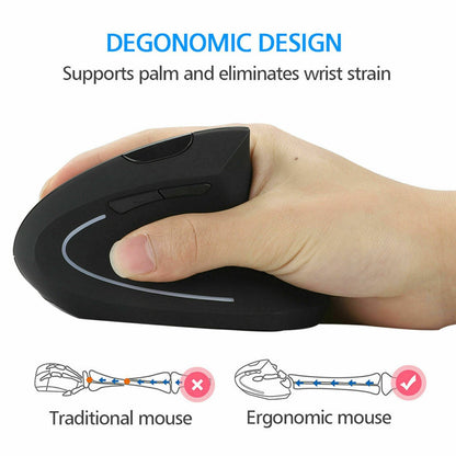 Ergonomic Vertical Wireless Mouse
