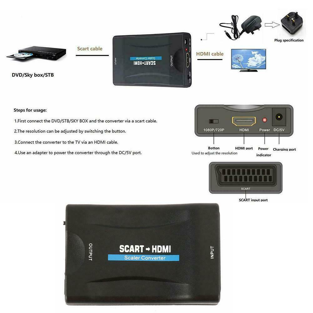 SCART to HDTV Upscale Converter 1080P