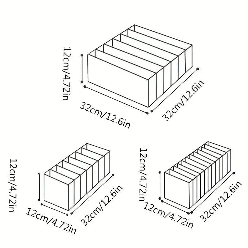 3Pcs Underwear Compartment Organizer