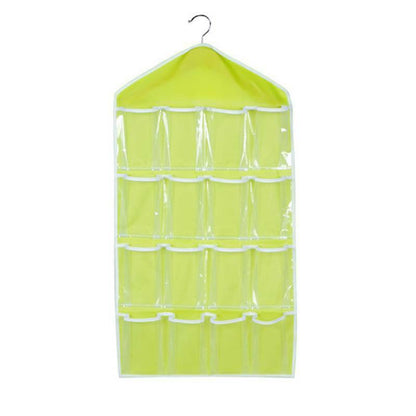 Foldable 16 pocket wardrobe organizer-Green