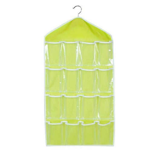 Foldable 16 pocket wardrobe organizer-Green