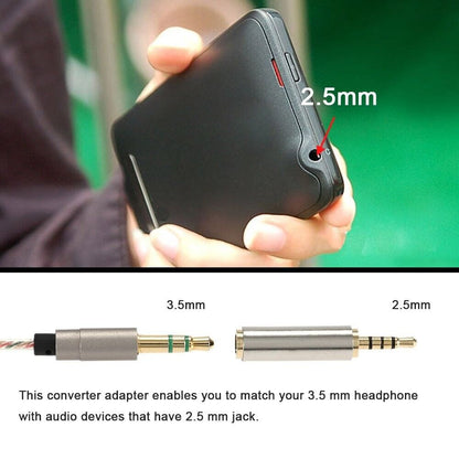 2.5mm Male to 3.5mm Female Stereo Mic Audio Headphone Adapter Converter