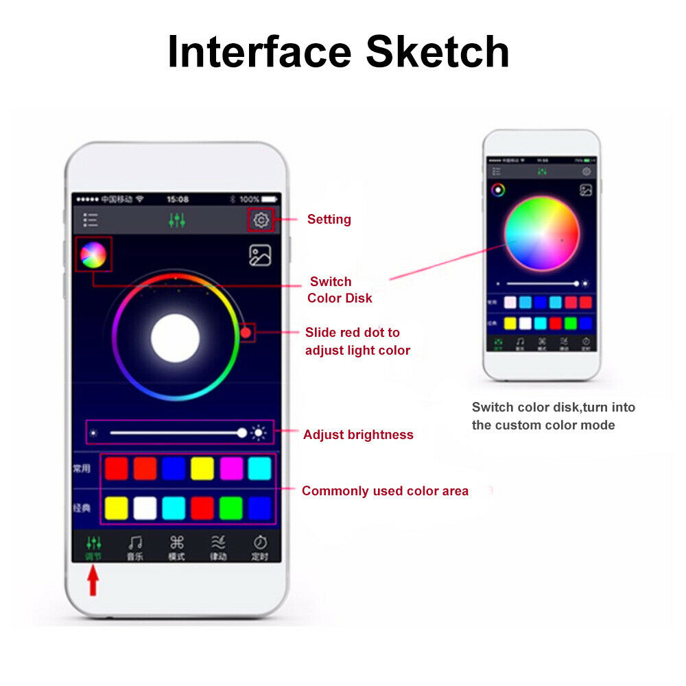 Led Car Lights Interior App Control