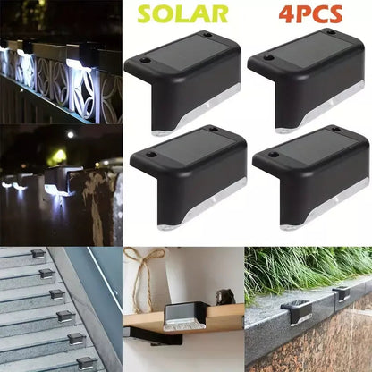 Warm White LED Solar Step Lamp (4 PCS)