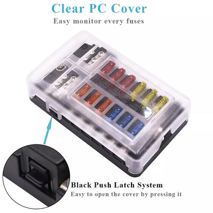 Marine Fuse Panel With LED Warning Indicator Damp-Proof Cover