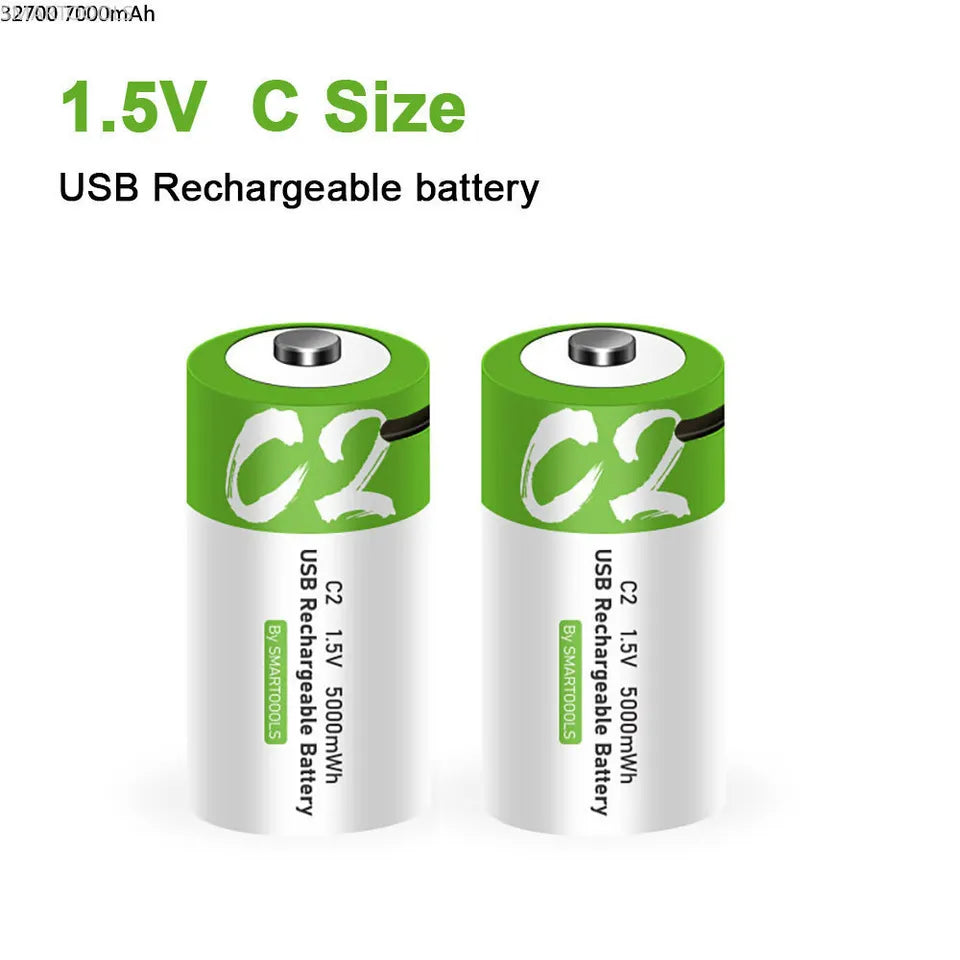 C - Size 1.5V RECHARGEABLE BATTERY 5000 mwh