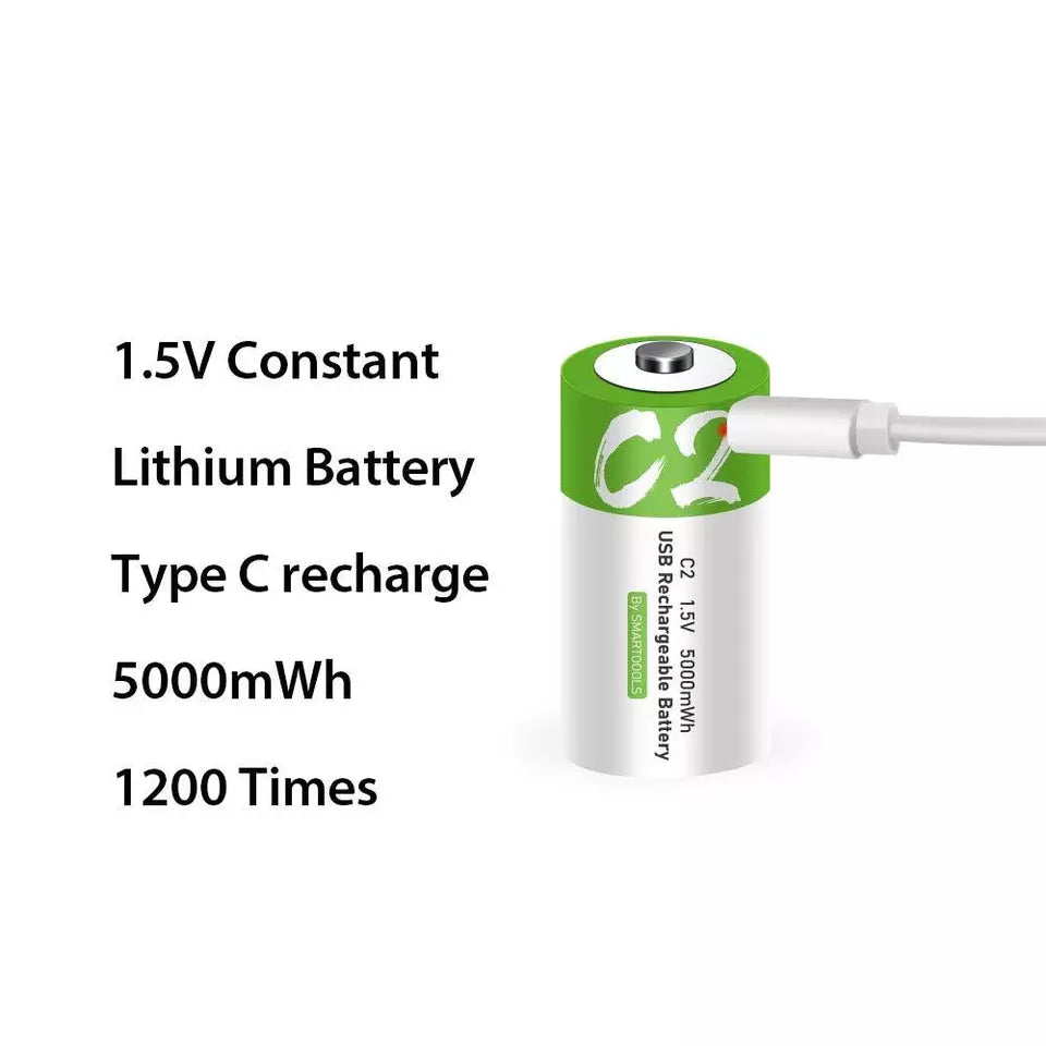 C - Size 1.5V RECHARGEABLE BATTERY 5000 mwh