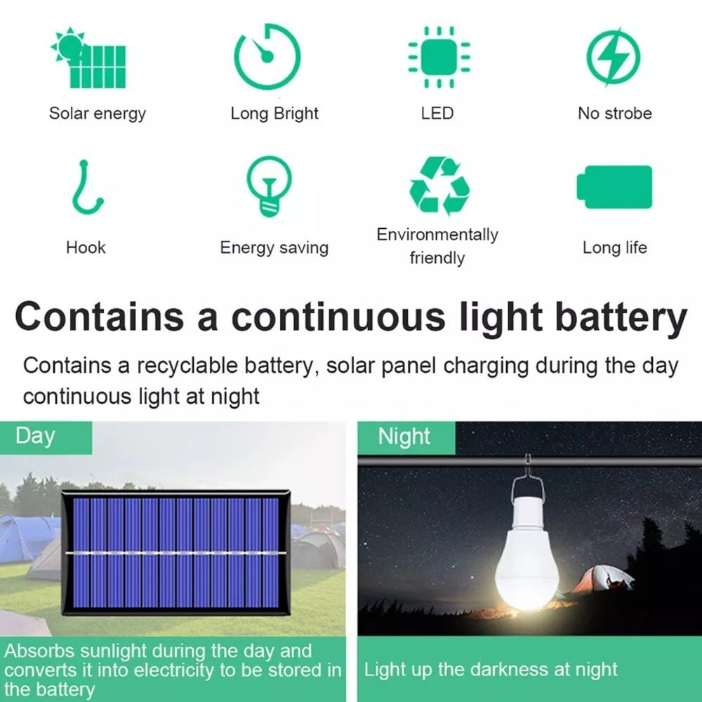 LED Solar Panel Powered Tent Lamp