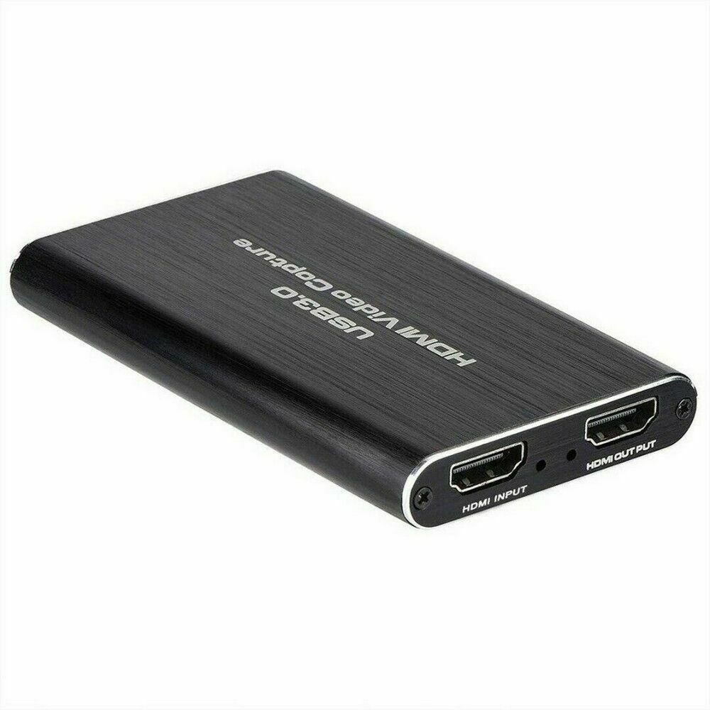 Audio Video Capture Card, 4K HDMI USB 3.0 Capture Adapter, 1080P 60fps Portable Video Converter for Gaming, Live Broadcast, Video Recording, Game Capture Card