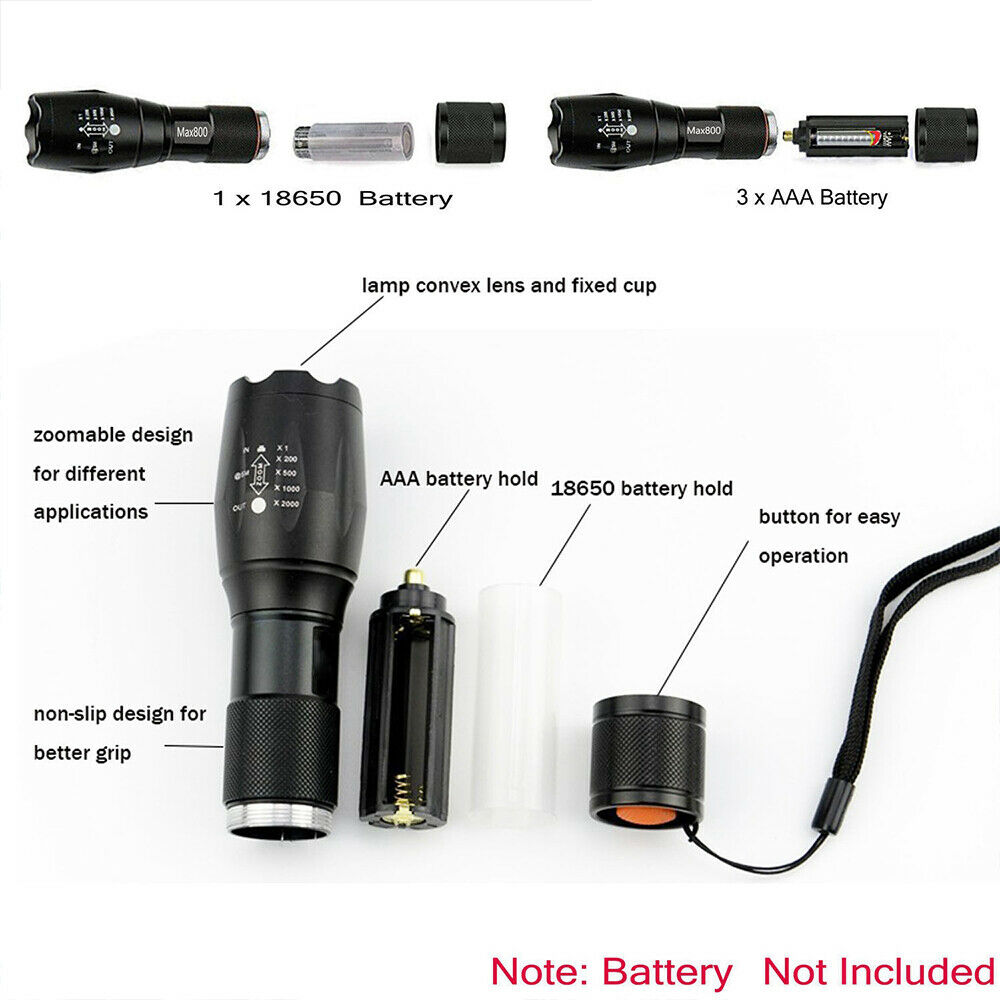 T6 Tactical Military LED Flashlight