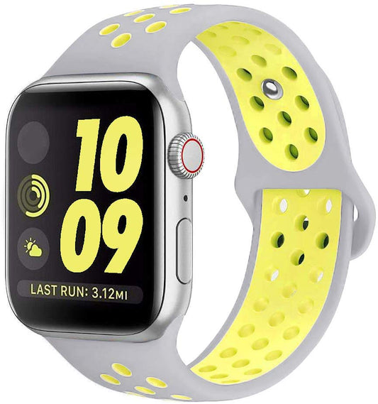 Smart Watch Silicon Band 38 MM / 42 MM-Silver Yellow-42mm