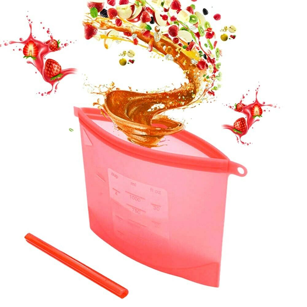 Reusable Food Storage Bags-Red -1500ml