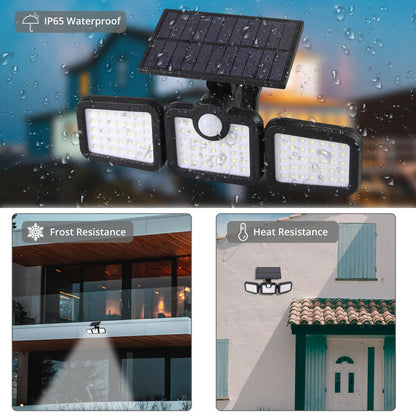 3 Head 108 LED Solar Wall Lights