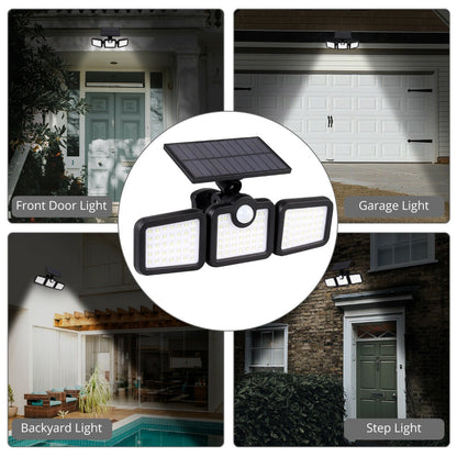 3 Head 108 LED Solar Wall Lights