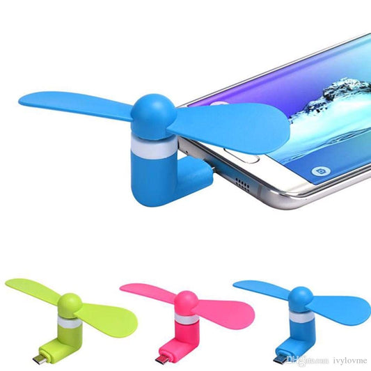 USB mini fan for Smartphone (Compatible) android with multi plug-Black