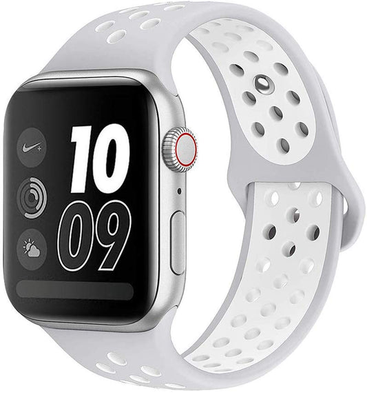 Smart Watch Silicon Band 38 MM / 42 MM-Silver White-38mm