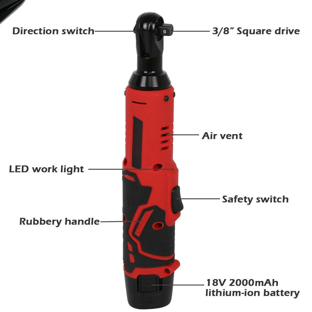 12V Electric Cordless Right Ratchet 3/8 "