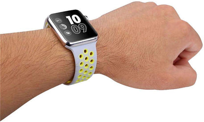 Smart Watch Silicon Band 38 MM / 42 MM-Silver Yellow-42mm