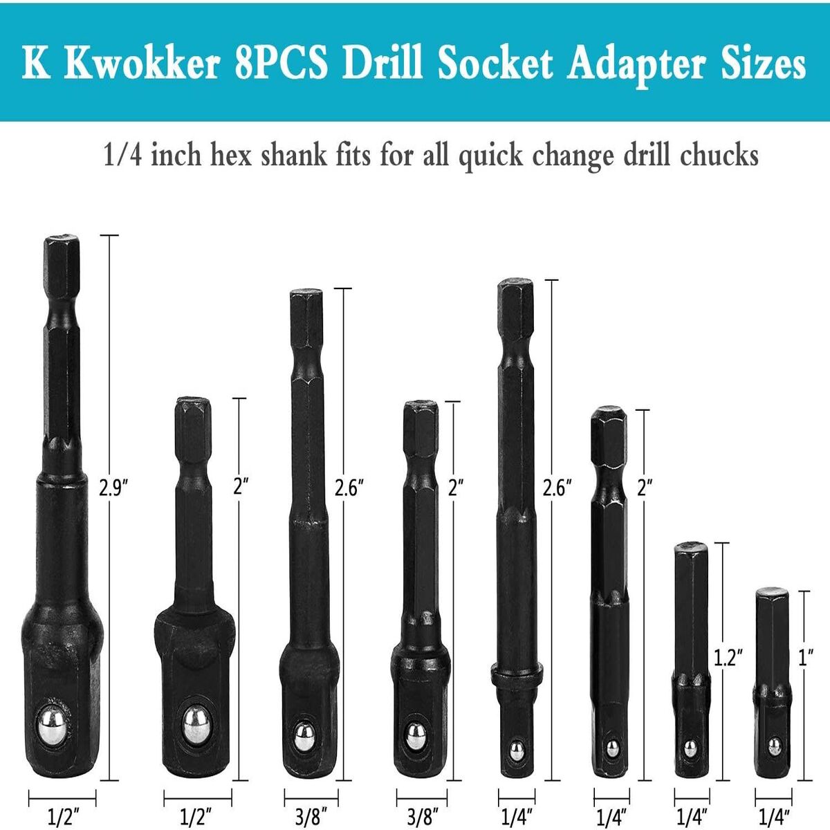 12Pcs Socket Adapter Bit Set