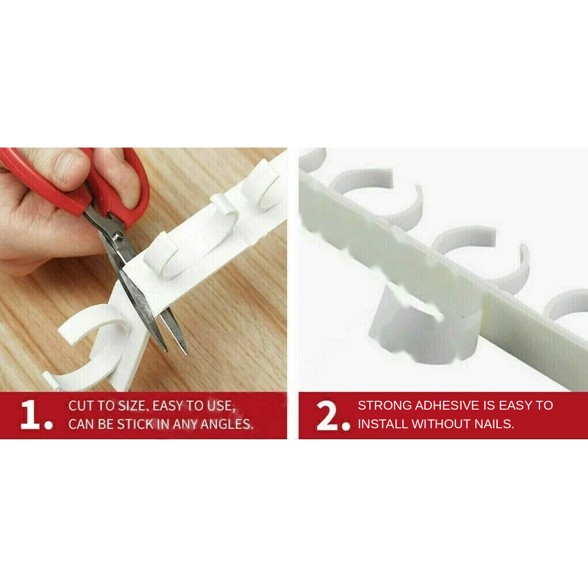 Spice Jar Clips 4PCS White Adhesive Rack Holder Cabinet Door Wall Mount Pantry