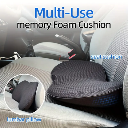 "Memory Foam Car Seat Cushion, Suitable For Long-distance Car Driver Seats BLACK "