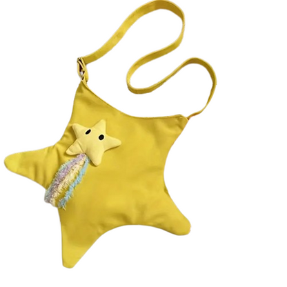 1pc Star Shaped Body Bag, Multi-functional Canvas Shoulder Bag