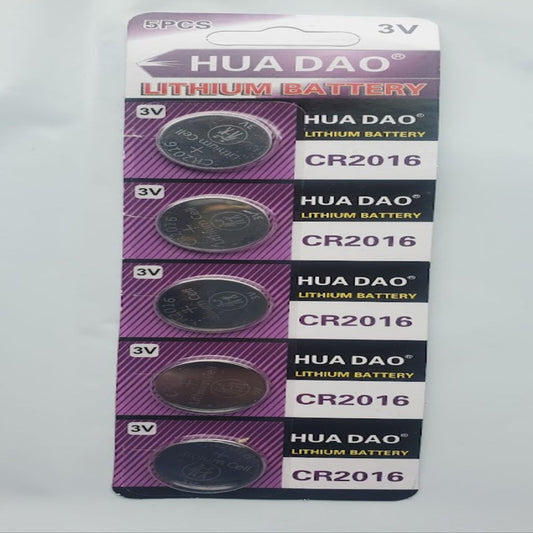 CR2016 Batteries 3V Lithium Cell - 5 Pcs