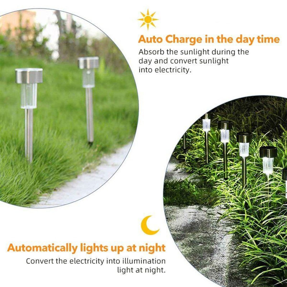 Solar Garden Landscape Pathway Light -Cool White