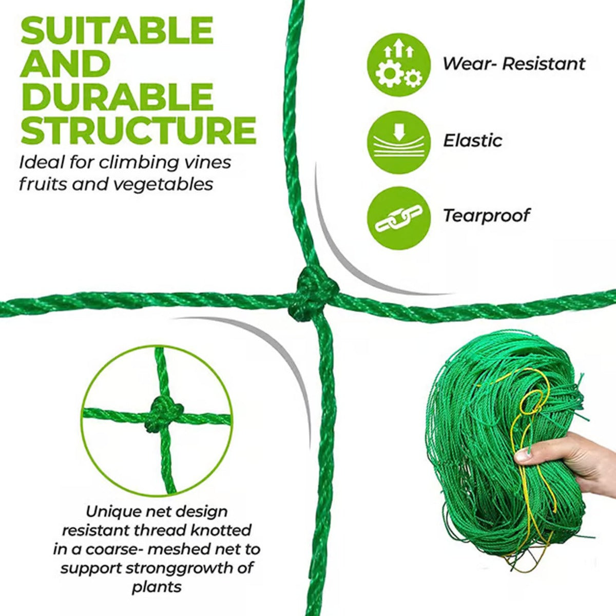 1pc Garden Plants Climbing Net - Green