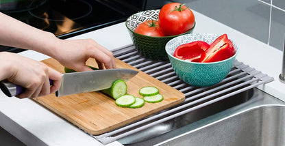 Multipurpose Roll-Up Dish Drying Rack