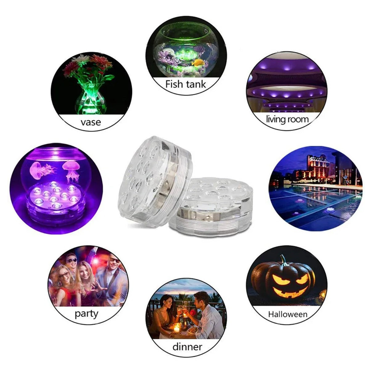 Led Lights Waterproof Multi-color Battery Remote Control