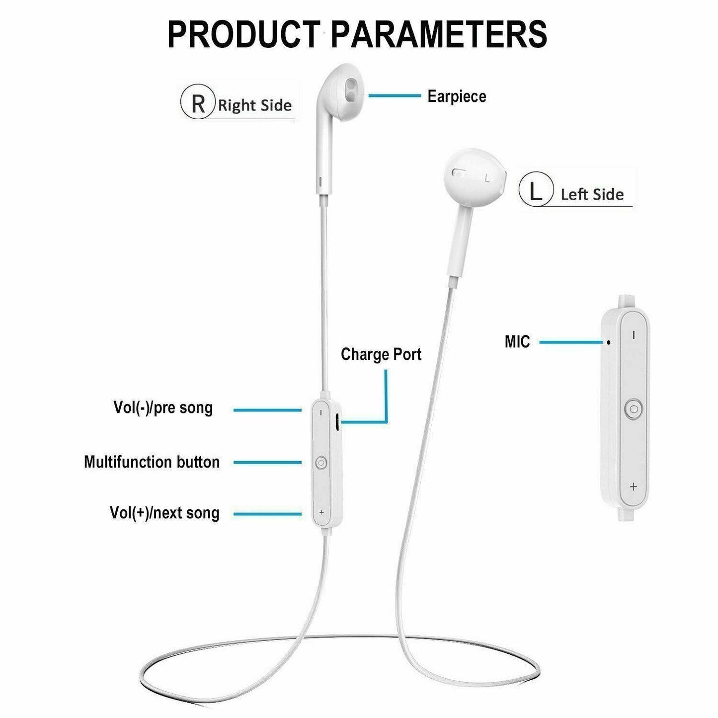 Bluetooth Headphones -White