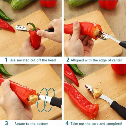 Pepper Corer, Pepper Cutter Corer Slicer