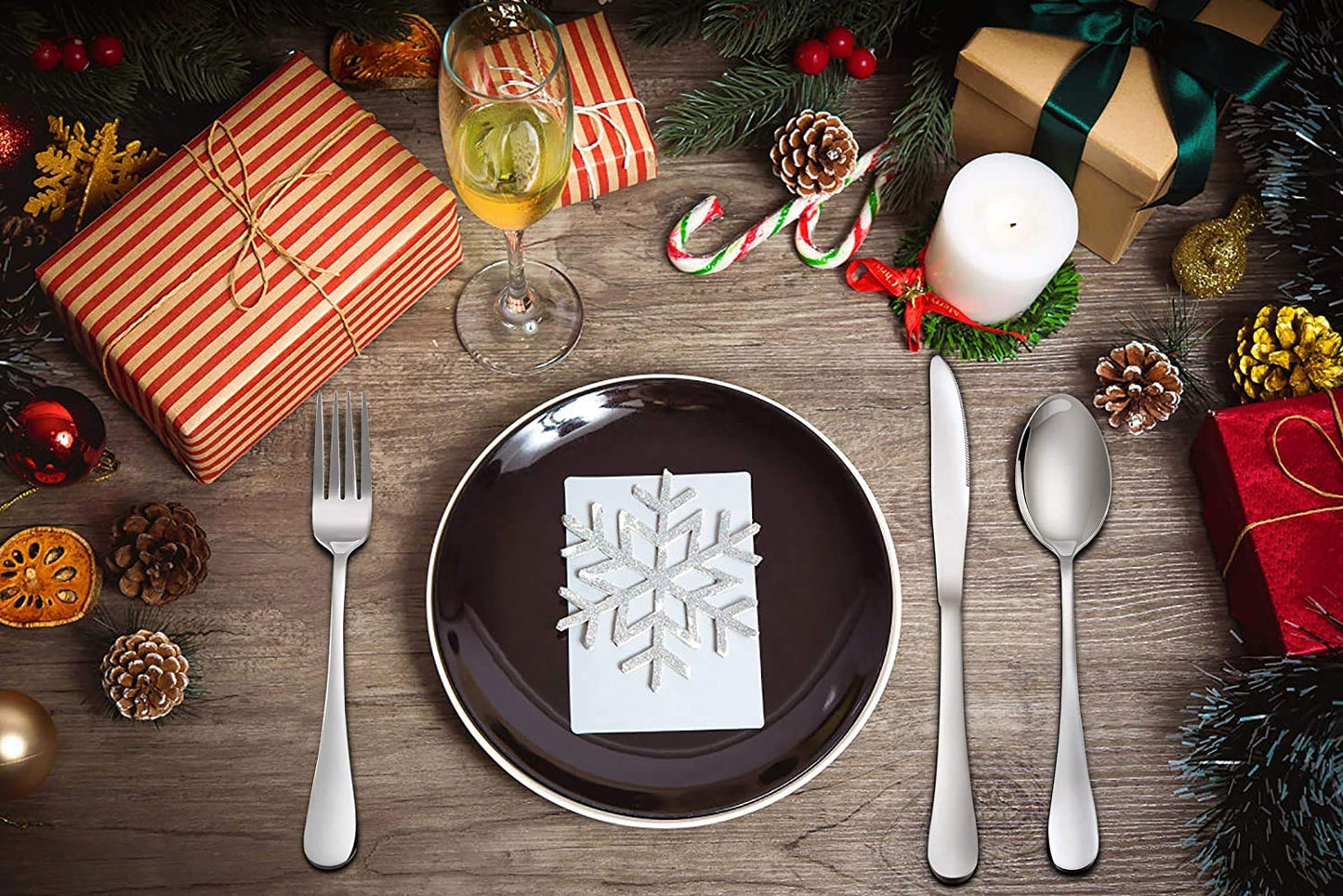 12pcs Flatware Set With Knife, Spoon And Fork