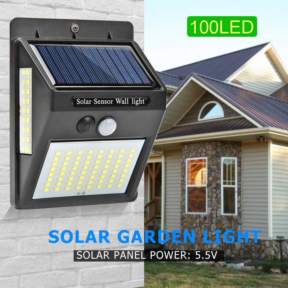 2Pcs 100LED Patio Wall Lights Solar