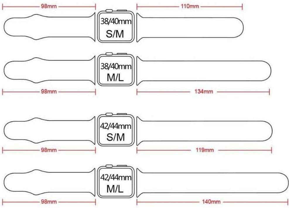 Smart Watch Silicon Band 38 MM / 42 MM-Silver Yellow-38mm