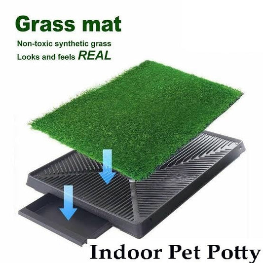 Dog Potty Tray with two Grass mat