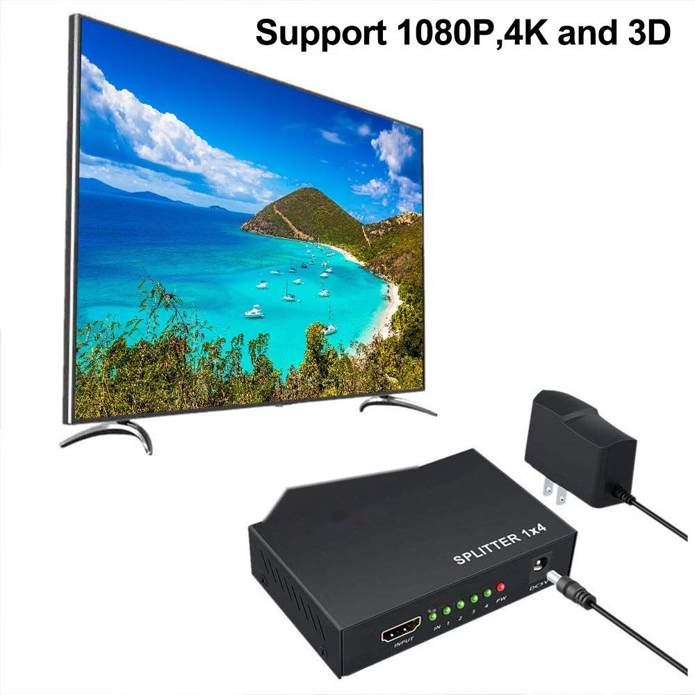 HDTV Splitter Amplifier 1 In 4 Out Duplicator