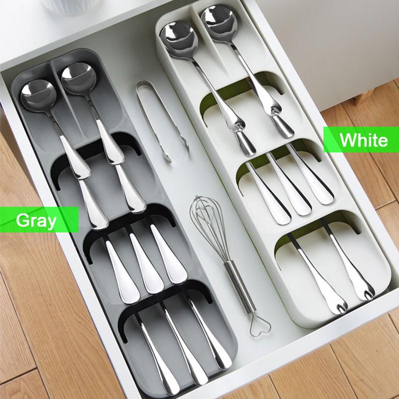 Stackable Drawer Cutlery Storage Organizer Tray