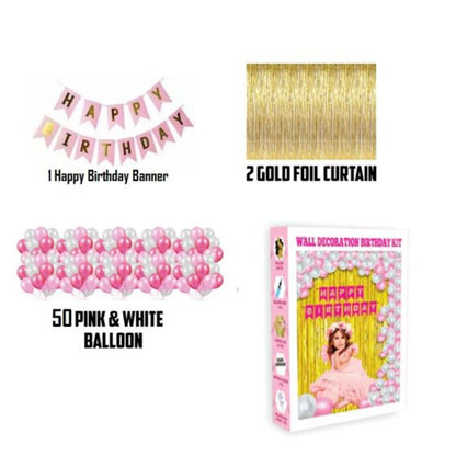 Wall Decoration Birthday Kit - Pink